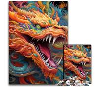 Puzzle per adulti con drago cinese colorato, 1000 pezzi, in cartone, rompicapo per adolescenti, regalo perfetto per le feste, 26X38CM/10,23x14,96 pollici.