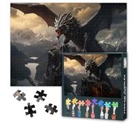 Puzzle per adulti con drago nero, 1000 pezzi, difficile impossibile, difficile, difficile da sfidare, 70 x 50 cm, puzzle per donne decorazione della casa