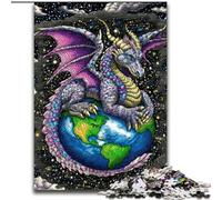 Puzzle per adulti con drago volante in piedi sulla terra, 1000 pezzi, un'offerta difficile e stimolante, un regalo per tutta la famiglia (26x38cm)