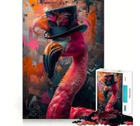 Puzzle per adulti con fenicottero al neon, 1000 pezzi, gioco stimolante per la mente, momento di relax, taglio di qualità, regalo prezioso (38x52cm)