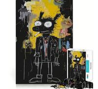 Puzzle per adulti con figura di topo in abito e sigaretta, 1000 pezzi, stimola la memoria, gioco di gruppo, assemblaggio, sorpresa di Natale (50x75cm)