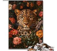 Puzzle per adulti con fiori e leopardi, 1000 pezzi, modello da assemblare, ideali come regalo per tutta la famiglia, adatti per bambini di età compresa tra 26 e 38cm