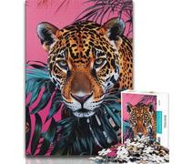 Puzzle per adulti con fiori e leopardi 1000 pezzi per adulti e adolescenti perfetto per trascorrere il tempo in casa e migliorare l'amore tra coppie (50x75cm)