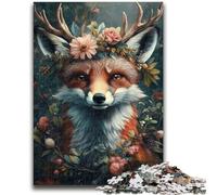 Puzzle per adulti con fiori e volpi, 1000 pezzi, gioco educativo e sfida, ideale come regalo per tutta la famiglia (50x75cm)