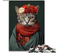 Puzzle per adulti con gatti e fiori, giocattoli educativi ideali come regalo per tutta la famiglia dai 14 anni in su (dimensioni 26x38cm)