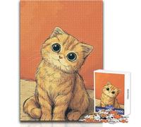 Puzzle per adulti con gattino carino dagli occhi grandi, 1000 pezzi, sfida mentale, gioco di apprendimento, sorpresa premurosa per le celebrazioni, dimensioni 38x26cm