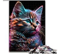 Puzzle per adulti con gattino colorato e fumo, 1000 pezzi, difficili, aiutano a esercitare il cervello, giocattoli avvincenti per coltivare la pazienza, decorazione perfetta (26x38cm)