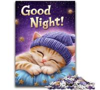 Puzzle per adulti con gatto addormentato, 1000 pezzi, aiuta il cervello ad allenarsi, giocattoli avvincenti per coltivare la pazienza, ottimo regalo (50x75cm)
