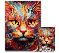 Puzzle per adulti con gatto psichedelico, 1000 pezzi, puzzle in legno, gioco rompicapo per adolescenti, regalo perfetto per le feste, 50x75CM/19,68x29,52 pollici