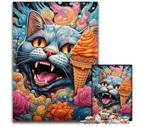 Puzzle per adulti con gatto psichedelico, 1000 pezzi, puzzle in legno, gioco rompicapo per adolescenti, regalo perfetto per le feste, 50x75CM/19,68x29,52 pollici