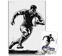 Puzzle per adulti con giocatore di rugby che corre con la palla, 1000 pezzi, gioco di apprendimento, sfida mentale, sorpresa premurosa per le celebrazioni, dimensioni 38x26cm