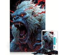 Puzzle per adulti con gorilla albino arrabbiato e dettagli rossi,1000 pezzi,gioco stimolante per,dimensioni uniformi,pezzi precisi,ideale da portare in viaggio,gioco per allenare,regalo