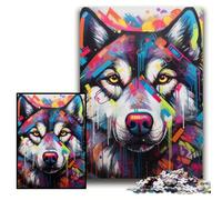 Puzzle per adulti con graffiti di iene, puzzle impossibili da 1000 pezzi per adulti, regalo perfetto per le feste, opera d'arte fai da te, dimensioni 26x38cm