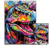 Puzzle per adulti con graffiti raffiguranti il Tyrannosaurus Rex,puzzle in cartone da 1000 pezzi per adulti,rompicapo impegnativo per adolescenti,divertente serata di giochi in famiglia 26X38CM