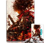 Puzzle per adulti con guerriere ninja giapponesi 1000 pezzi con pezzi completamente interconnessi e di forma casuale per bambini di 14 anni (26x38cm)