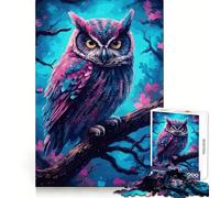 Puzzle per adulti con gufo ad acquerello su un ramo, 1000 pezzi, attività rilassante e di logica, con precisione, ideale come regalo di Natale (38x26cm)