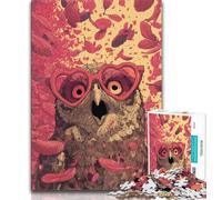 Puzzle per adulti con gufo che indossa occhiali, 1000 pezzi, aiuta il cervello a esercitare i giocattoli avvincenti per coltivare la pazienza e l'interazione genitore-figlio, 38x26cm