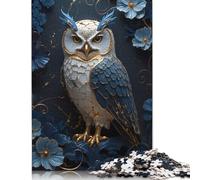 Puzzle per adulti con gufo floreale, carta artistica Kintsugi, puzzle per adolescenti, regali, decorazioni per la casa, giocattoli puzzle, 1000 pezzi (75x50 cm)