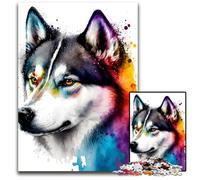 Puzzle per adulti con Husky siberiano, acquerello, 1000 pezzi, puzzle difficili per adulti, per decorazioni per la casa, allenamento del cervello e regali per le feste, 26X38CM/10,23x14,96 pollici.