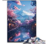 Puzzle per adulti con il Monte Fuji e i fiori di ciliegio, 1000 pezzi, modelli da assemblare, attività divertenti da fare a casa, regalo di compleanno, regali da viaggio (50x75cm)