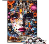 Puzzle per adulti con il volto di una ragazza affascinante, giocattolo educativo intellettuale decomprimente, gioco educativo per compleanni e Natale (50x75cm)