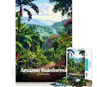 Puzzle per adulti con illustrazione della foresta pluviale amazzonica della Colombia,1000 pezzi,gioco di potenziamento cognitivo,design a incastro preciso,regalo di compleanno,rompicapo (50x75cm)