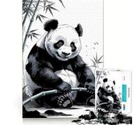 Puzzle per adulti con illustrazione di un panda con bambù, 1000 pezzi, gioco di intelligenza, divertimento rilassante, tagli precisi, lista dei desideri di Babbo Natale (50x75cm)
