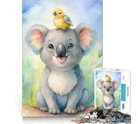 Puzzle per adulti con koala ad acquerello e uccellino,1000 pezzi,gioco di logica,regalo,taglio di precisione,rilassante attività di gruppo al chiuso (50x75cm)