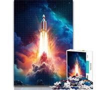 Puzzle per adulti con lancio di razzi spaziali, puzzle colorati per adulti 1000 pezzi, decorazione da parete, regali unici per compleanno e Natale, adatti per bambini di età compresa tra 26x38cm