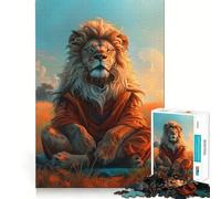 Puzzle per adulti con leone zen e meditazione,1000 pezzi,per migliorare la memoria,con incastri stabili e parti che non si spostano Compatto e divertente per i momenti di gioco in famiglia (38x52cm)