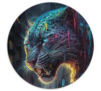 Puzzle per adulti con leopardo color neon, 1000 pezzi, gioco rompicapo per adulti, gioco interattivo per famiglie, adatto dai 14 anni in su, 67,5x67,5 cm