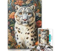 Puzzle per adulti con leopardo delle nevi, 1000 pezzi, decorazione da parete, compleanno e Natale, adatto per bambini di età compresa tra 26x38cm