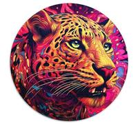Puzzle per adulti con leopardo giallo e rosa, 1000 pezzi, gioco interattivo per famiglie, decorazione fai da te per la casa, sfida per il cervello 67,5x67,5 cm