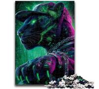 Puzzle per adulti con leopardo nero al neon, 1000 pezzi, adatti dai 14 anni in su, idee regalo per migliorare la memoria, 50x75cm