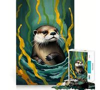 Puzzle per adulti con lontra tra le alghe, 1000 pezzi, gioco di logica fine, casual, rilassante, con bordi puliti, opera d'arte (50x75cm)