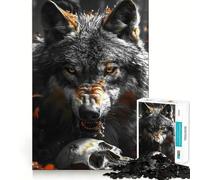 Puzzle per adulti con lupo,1000 pezzi,gioco di logica,regalo,taglio di alta precisione,rilassante,attività di gruppo al chiuso (50x75cm)