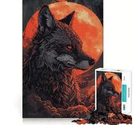 Puzzle per adulti con lupo colorato,1000 pezzi,gioco stimolante per la mente,taglio laser di alta qualità,rilassante attività di gruppo al chiuso (38x26cm)