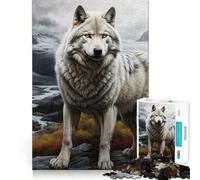 Puzzle per adulti con lupo di montagna, 1000 pezzi, stimolante per la memoria, rilassante e divertente, con bordi di qualità, ideale come regalo per le festività (38x26cm)