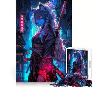 Puzzle per adulti con lupo e samurai, 1000 pezzi, stimolante per il pensiero strategico e la concentrazione, ideale per evadere dalla realtà, con incastri precisi e un bel regalo (38x52cm)