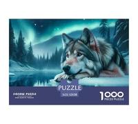 Puzzle per adulti con lupo per la decompressione: Wolf Rests di Icy Lake Educational Game Challenge 1000 pezzi 52x38 cm/1000 pezzi