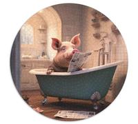 Puzzle per adulti con maiale che legge il giornale, 1000 pezzi, regalo perfetto per genitori, amanti e amici - età 14+, 67,5x67,5 cm
