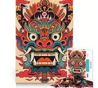 Puzzle per adulti con maschere Oni Yokai giapponesi, 1000 pezzi, gioco per stimolare la mente, passatempo per tutta la famiglia, oggetto da esposizione (38x26cm)
