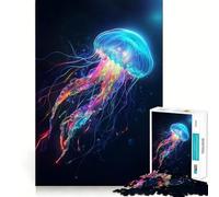Puzzle per adulti con meduse al neon, 1000 pezzi, gioco per l'esercizio mentale, antistress, da assemblare, regalo perfetto (38x52cm)