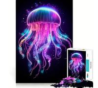 Puzzle per adulti con meduse al neon, 1000 pezzi, gioco per l'esercizio mentale, antistress, da assemblare, regalo perfetto (38x26cm)