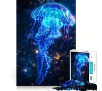 Puzzle per adulti con meduse fluorescenti al neon, 1000 pezzi, gioco per l'esercizio mentale, antistress, da assemblare, regalo perfetto (38x26cm)