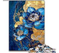 Puzzle per adulti con motivi floreali viola e verde acqua, gioco per famiglie, antistress, sfida difficile, un'opera d'arte per bambini dai 14 anni in su (dimensioni 50x75cm)