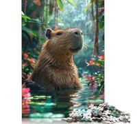 Puzzle per adulti con motivo tropicale floreale di capibara, giocattolo per sfida relax, puzzle per adulti per donne, per bambini dai 12 anni in su, 1500 pezzi (85x57 cm)