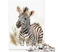 Puzzle per adulti con motivo zebrato ad acquerello, giocattolo per sfida relax, puzzle per adulti per donne e bambini dai 12 anni in su, 520 pezzi (52x38 cm)