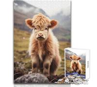 Puzzle per adulti con mucche delle Highland scozzesi, 1000 pezzi, gioco di apprendimento, sfida mentale, sorpresa premurosa per le celebrazioni, dimensioni 38x52cm