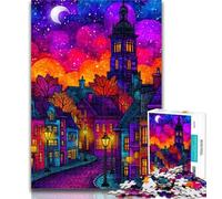 Puzzle per adulti con paesaggio autunnale della città, per adolescenti, 1000 pezzi, idea regalo di compleanno per adulti, gioco per famiglie e hobby, 50x75cm